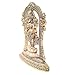BEXCO Goddess Lakshmi Standing Murti (5 inch) | Pure Brass Idol with Antique Gold Finish Vastu Compliant Hindu Religious Figurine for Home Temple Diwali Gift & Daily Pooja