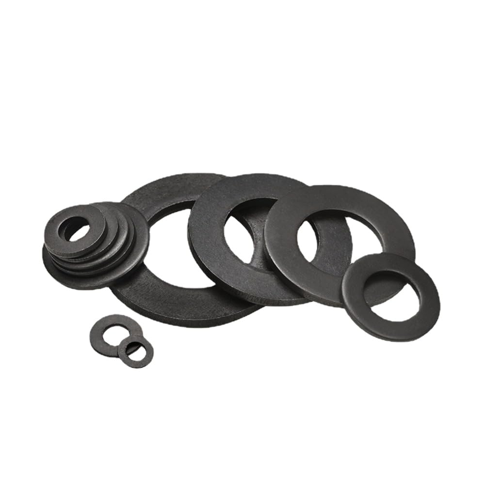 Cqinju-Rondelle piatte 5 / 50pcs Black Acciaio al carbonio in acciaio piante Guarnizione a guarnizione piatta, M2 M2,5 M3 M4 M4 M5 M6 M8 M10 M12 M14