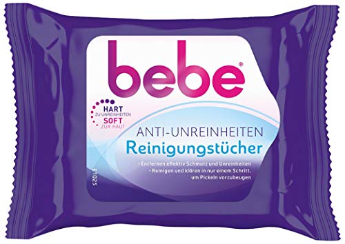 Preisvergleich Produktbild bebe Anti-Unreinheiten Reinigungstücher - Sanfte Tücher für die Gesichtsreinigung gegen Hautunreinheiten - ohne Parfüm - 1 x 25 Stück