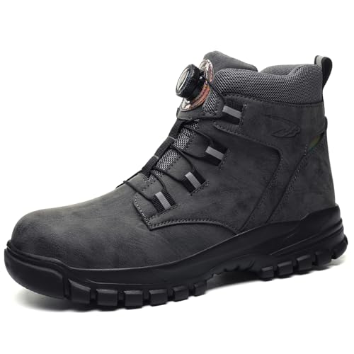 Steel Toe Work Boots for Men Women Lightweight Comfortable Industrial & Construction Outdoors Safety Work Shoes