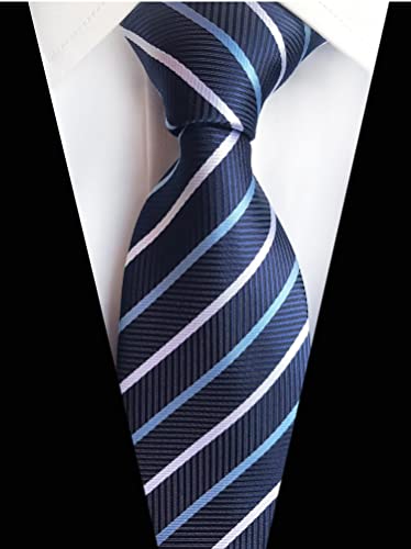 Image of Elfeves Men's Modern Striped Patterned Formal Ties College Daily Woven Neckties