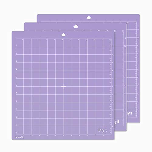 Diyit Stronggrip Cutting Mat for Silhouette Cameo 4 3 2 1 (3 PCS, 12x12 inch)-Gridded Adhesive Cutting Mat Perfect for Silhouette Cameo