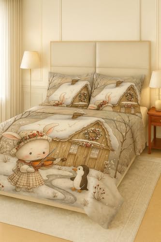 Image of King Size 7D Digital Print Bedsheet - 350 TC Cotton, Kids Friendly Design, Soft & Breathable 180 GSM Fabric, Machine Washable, Gift-Ready Packaging. (108x108 Inches). (Magical)