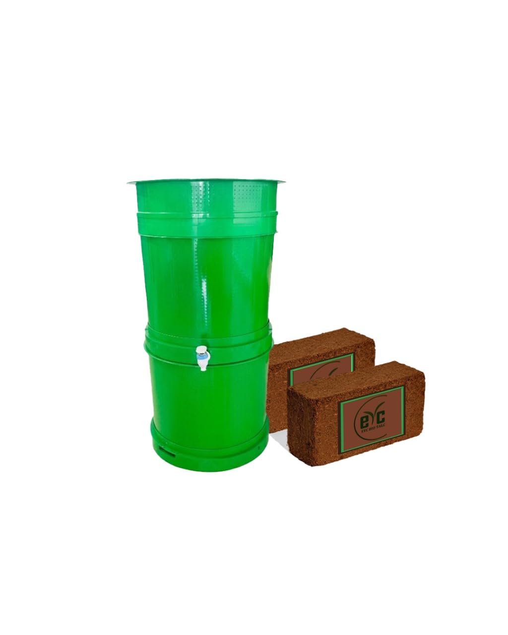 Bio Composting Bin Set with Inoculam Blocks, Green- 2 BIN (30L Capacity)-image-25