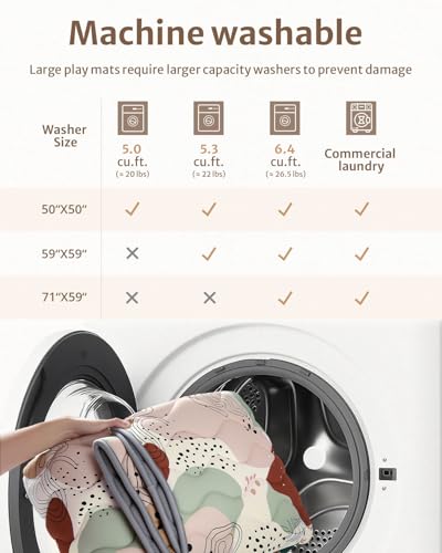 image for Blissful Diary Baby Play Mats for Floor, 50x50 Inch Crawling Mat for P