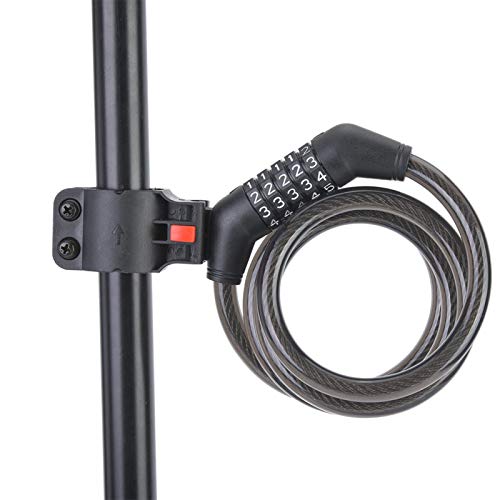 Bike Lock,5-Digit Code Combination PVC Solid Cable Lock,Multifunctional Digital Theft Lock with Resilient for Bicycles, Motorbikes, Car, Doors