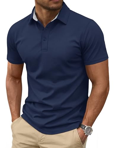 Cotrasen Men's Short Sleeve Cotton Polo Shirt