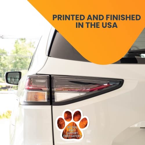 Image of My Dog and I Support Firefighters Car Magnet 5 Inch, Dog Lover Gift