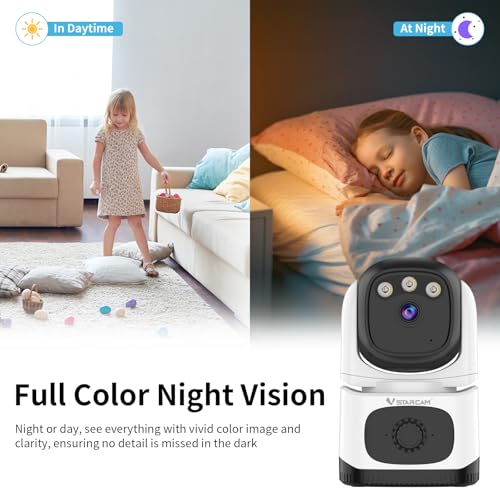 Image of VSTARCAM Indoor Security Camera with Smoke Detection, 2K UHD Smoke Detector Camera, Motion Detection, Auto Tracking, Color Night Vision, 2-Way Audio, Cloud & SD Card Storage(up to 256GB)