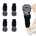 OYIWINMI 4 Stück Pfotenschutz Hund Robuste Anti，Schützende Hundesocken,Anti-Slip Dog Paw Protector Bottom Rubber Sole Dog Boots with Adjustable Straps for Indoor Outdoor Wear (L)