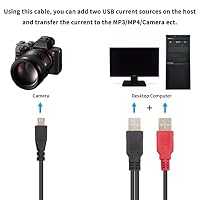 Duttek USB auf Micro USB Kabel, Dual USB A Stecker auf Micro USB Stecker Y Splitter Kabel für Kamera, MP3, MP4, Externe Festplattenkabel, 80/20cm – Ansicht 4