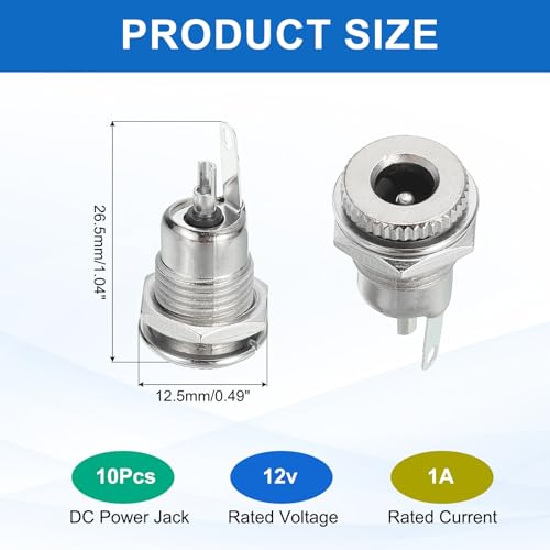 MECCANIXITY 4 pcs Conector de energía DC5521 12V 1A miniatura 2