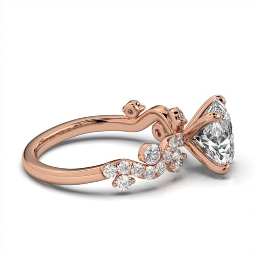 1-5 Carat IGI Certified Lab Grown Diamond 10K 14K 18K Solid Gold Nature Inspired Lab Grown Diamond Engagement Ring For Women (1-5 Carat, Color:E-F, Clarity:VVS2)3