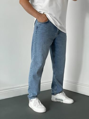 Jeans Pants Trousers Denim Street Trendy Washed and Ground White Casual Commuter Straight Leg for Men2
