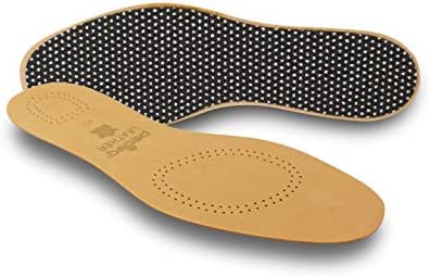 pedag Leather Insole with Sweat Wicking Carbon Layer, Handmade in Germany, Fits Pumps and Dress Shoes, Tan, US W9 M6 / EU 39