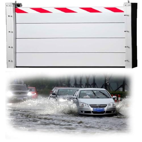 Aluminum Flood Barrier 100cm High Water Retaining Plate 101/102/103/104/105/106/107/108/109/110cm Flood Protection Water Deflector Anti-Flood Flap Flood Barrier Shield(109 * 100cm)