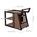Solid Wood Rattan Kitchen Island Cart with 3-Tier Storage Narrow Rolling Utility Cart on Wheels Multi-Functional Side Table All Occasion(Natural)