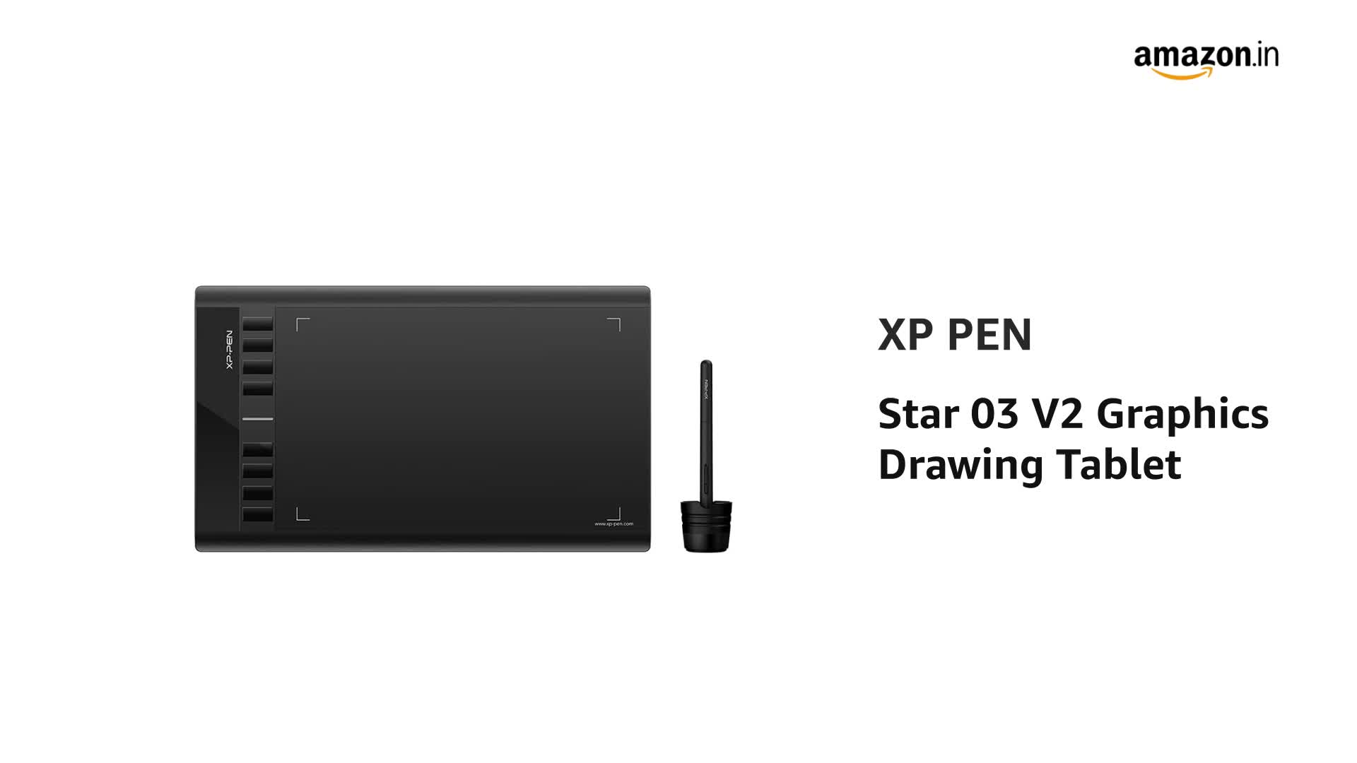 XP Pen Star03 V2 Graphics Drawing Tablet Pen Tablet (10”x6” Size, 8192