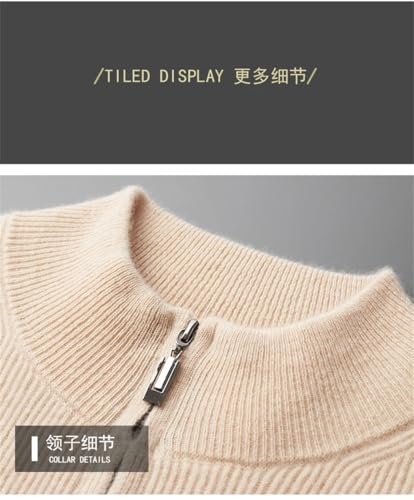 Fall and Winter Wool Men's Stand Collar Thickened Sweater Cardigan Cashmere Sweater Casual Knitted Tops3