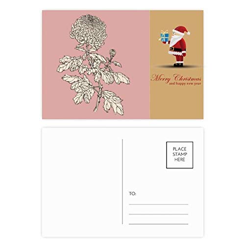 Cartes florales chrysanthèmes Père Noël pour vos tables de fête