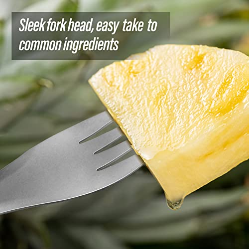 Tito Titanium Spork 2-In-1 Spoon,Fork And Knife Lightweight Camping Utensil,Eco-Friendly Flatware For Outdoor Traveling,Hiking,Backpacking And Picnics With Cloth Case (Round,1 Pack) #TOP3