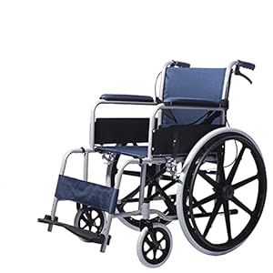 Rolstoel, Draagbare Opvouwbare Rolstoeldoorvoer Rolstoel met Begeleiderremmen en Voetsteunen Veiligheidsgordel Comfortabel voor Ouderen en Gehandicapten A,One Size