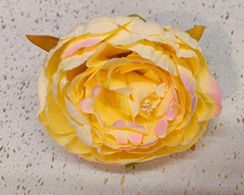 Image of SATYAM KRAFT 6 Pcs Artificial Fake Fabric Head Rose Flowers for Home Decoration, Gift, Christmas, Mandir Pooja Table, Cake Decor, Bouquet Making, Backdrop (Peach, 8 cm)(Fabric)