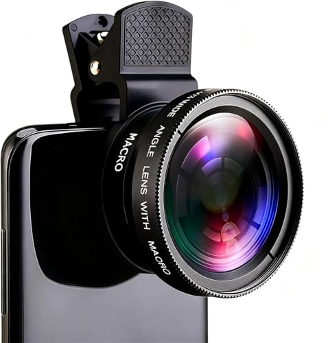 KWTOUL Lente per Fotocamera Telefono, Kit Lente 2-in-1, Lente Super Grandangolare 0.45x e Macro 15x, Ampiamente Compatibile con Smartphone, Tablet e Laptop Popolari di Varie Marche.