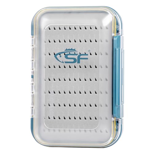 SF Large Waterproof Fly Box For Fly Fishing Double Sided Clear Lid Ice Fishing Jig Head Tackle Box Fly Flies Dry Flies Wet Flies Nymph Streamer Easy G