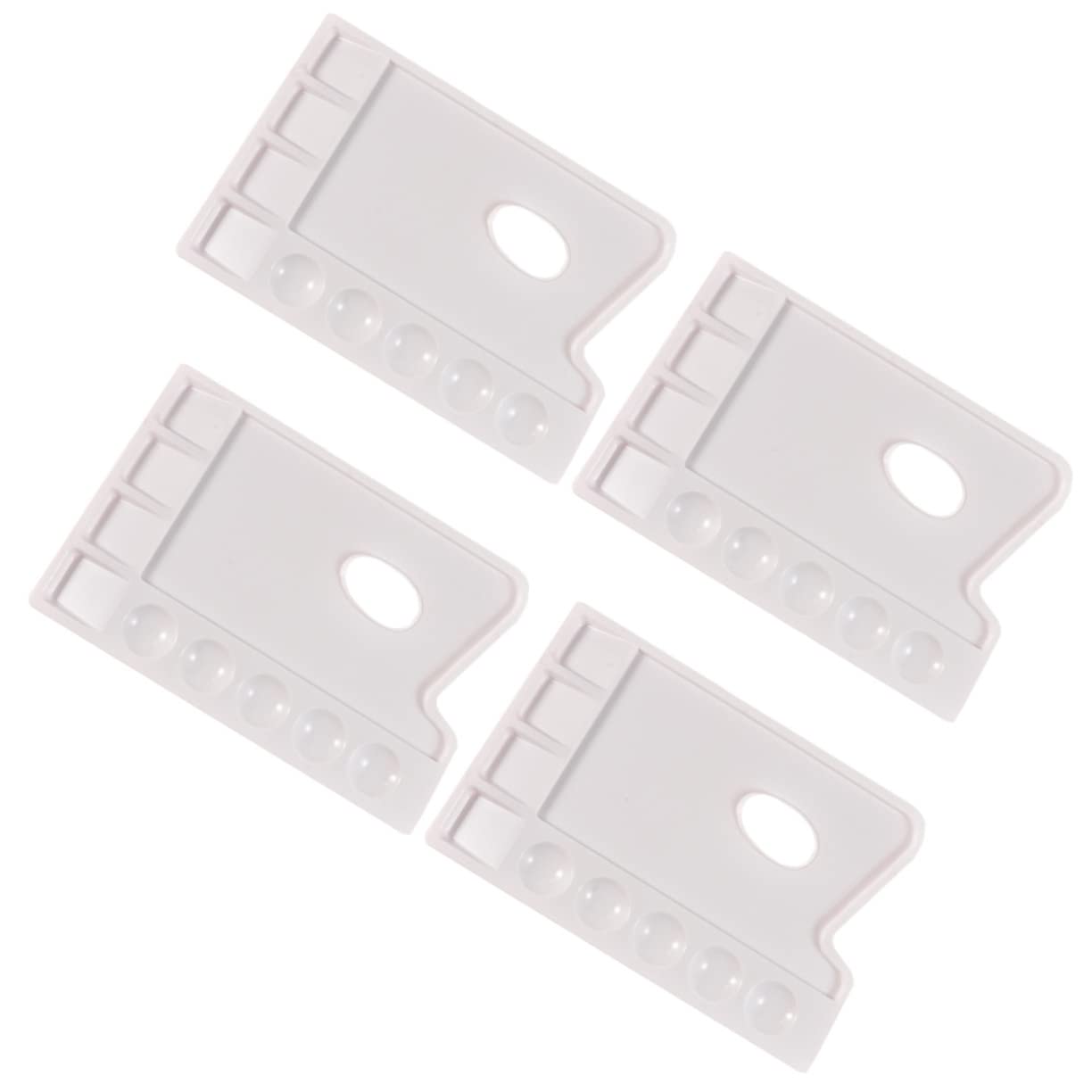 Operitacx 4Pcs Plastic Paint Trays for Artists and Students Lightweight Durable Color Mixing Board for Watercolor and Pigment Painting Easy to Clean Pallet for DIY Crafts