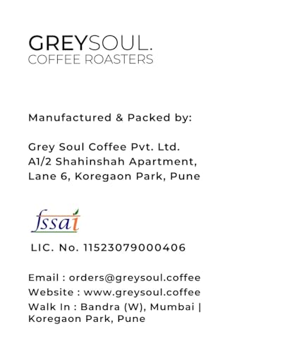 Image of Grey Soul Coffee Roasters, 100% Arabica, Indian specialty coffee, Roasters Espresso, Medium Roast, Whole beans 200 Grams