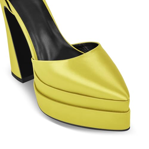 richealnini Chunky Platform Heels for Women Ankle Buckle Strap Pumps Block High Heels Sandals4