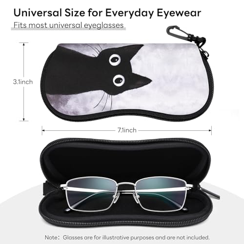 Image of Sunglasses Case with Belt Clip, Ultra Light Neoprene Zipper Soft Padded Glasses Case for Women Men