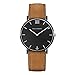 Produktbild PAUL HEWITT Armbanduhr Männer Edelstahl Sailor Line Black Sunray - Herren Uhr Lederarmband (Braun), Schwarze Herren Armbanduhr, schwarzes Ziffernblatt