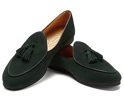 Image of Journey West Men's Suede Leather Belgian Loafers for Men Slip-on Casual Penny Casual Loafers