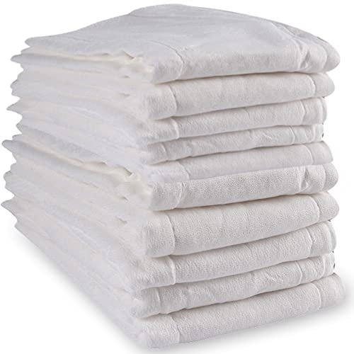 Prefold Cloth Diapers - Premium Cotton, Fasoar 3 Ply Environmental Friendly Baby Washable Diaper Covers for Babies to Toddlers Multi-Use (10-35 lbs) 6/10/12 Count (10)
