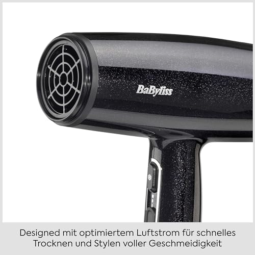 BaByliss Midnight Shine Leichter Haartrockner mit Diffusor – 2100W Leistungsstarker, Eleganter Föhn, Ionen-Technologie gegen Frizz… – Ansicht 4