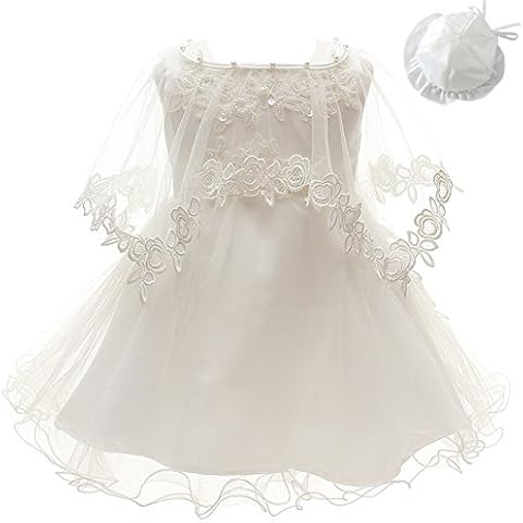 3Pcs Set Baby Girl Dress Christening Baptism Gowns Formal Dress - - 6-12 months Cover