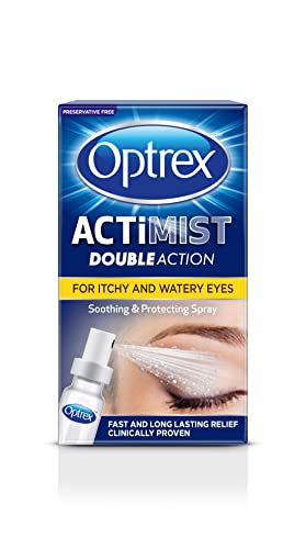 Optrex Actimist Double Action, For Itchy & Watery Eyes, Soothing & Protecting Spray, 10ml each, Hay Fever Relief, Soothes Allergy Symptoms, Reduces Moisture Loss