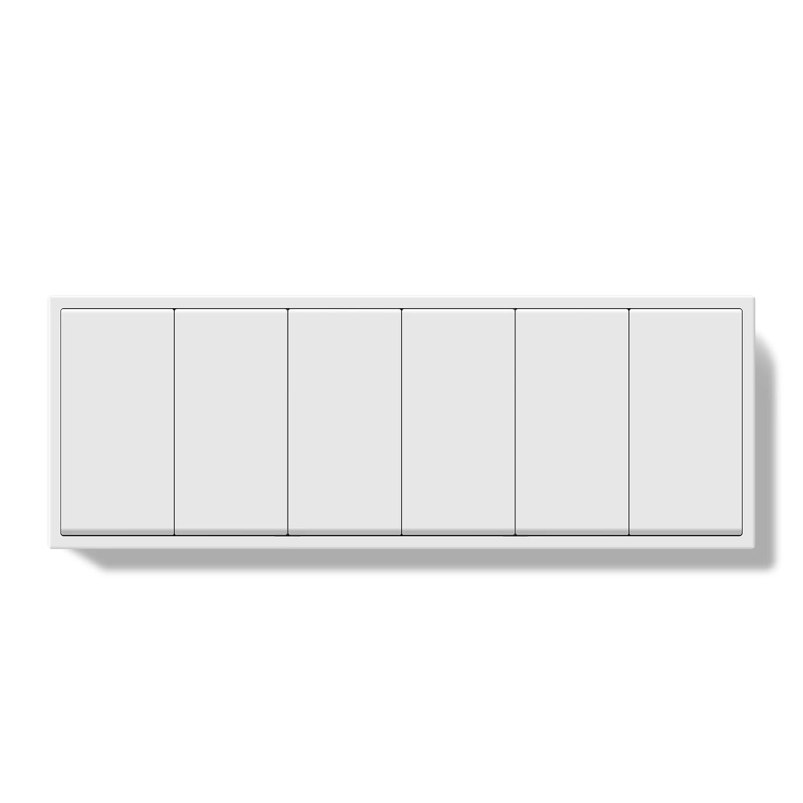 Lichtschalter Unterputz,Wechselschalter 1/2-fach Einzel-Wandschalter, Doppel-Lichtschalter, Dreifach-Großtastenschalter, 1-Wege-Kunststoffrahmen, 10 A(2G 2G 2G White)