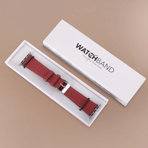 Genuine Leather Band Compatible with Apple Watch Bands for Women Men 49mm 46mm 45mm 44mm 42mm 41mm 40mm 38mm, Soft Leather Replacement Strap for iWatch Ultra/SE/Series 11 10 9 8 7 6 5 4 3 2 1
