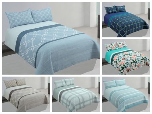 DONATELLA Colcha BOUTI Reversible - 150 cm., Milan-Azul