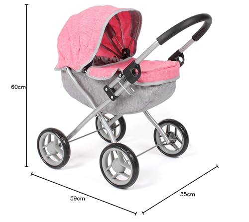 Puppenwagen Lilli, Kleiner Puppenwagen für die jüngsten Puppenmuttis, Melange Pink