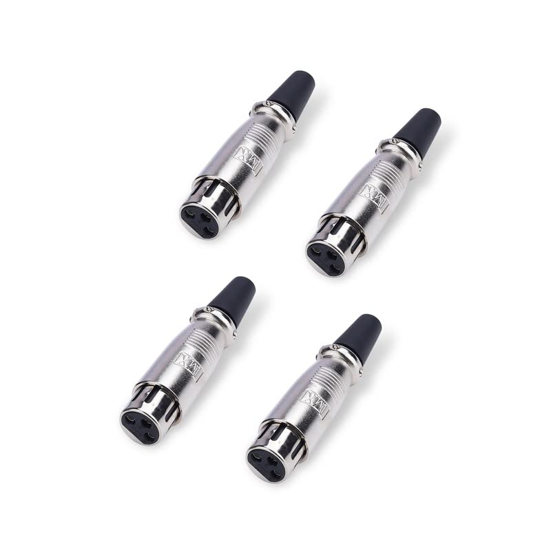 MX 3 PIN XLR FEMALE MIC CONNECTOR IDEAL XLR CABLE 3 PIN MICROPHONE CABLE .(PACK OF 4PCS)-image-7