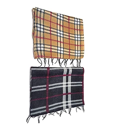 BrendoMen's and Women's Woollen Casual Soft and Warm All Over Print Muffler (Multicolour, Medium) PACK OF 2 COMBO