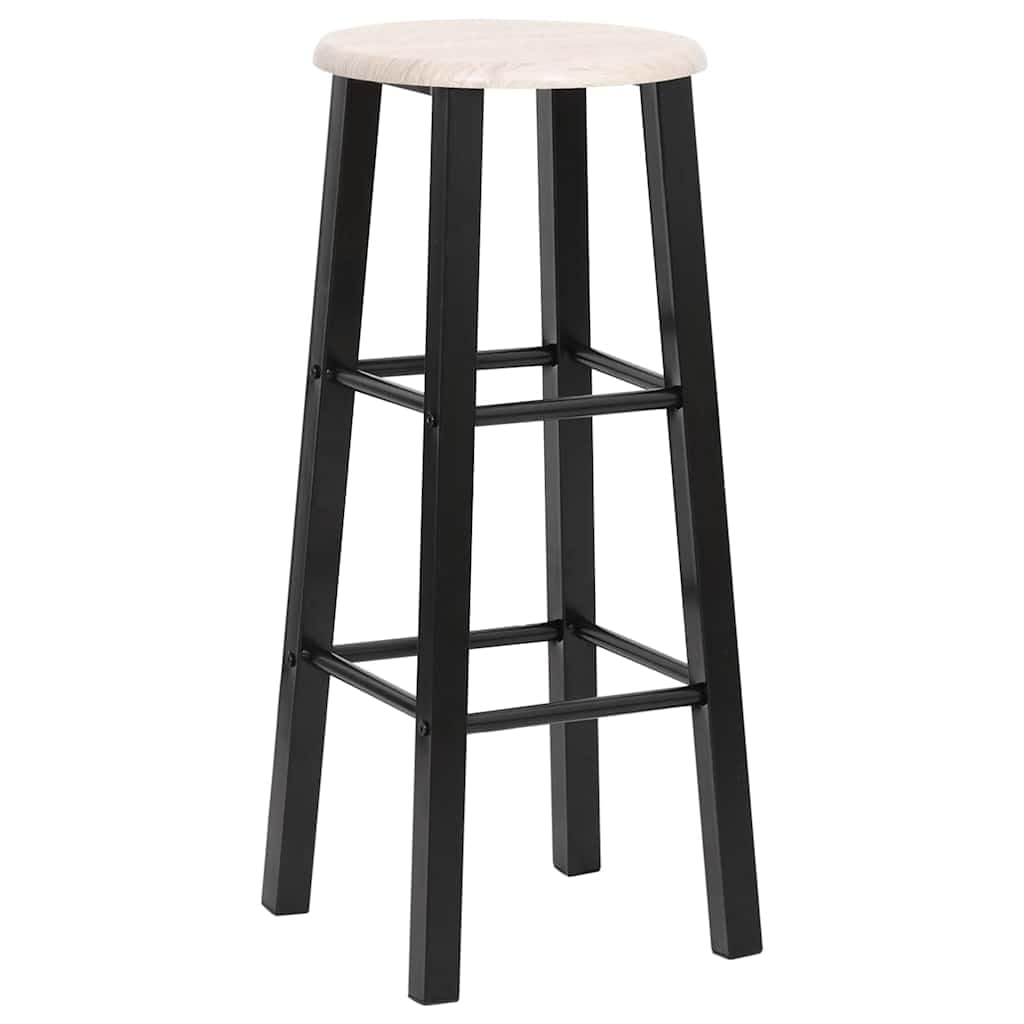 Taburetes de bar 2 unids MDF negro con reposapiés para comedor y bar
