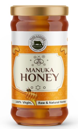 Image of Indu Foods Manuka Honey, 100% Virgin Raw and Natural, Rich in Antioxidants, Premium Health-Boosting Sweetener