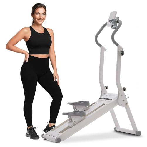 Upgraded Magnetic Stair Stepper for Home, 16-Level Adjustable Resistance up to 77LBS, with Cup Holder & Bluetooth APP, Folding Compact Cardio Climber, 350LBS Capacity
