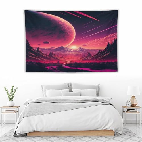 Tapisserie murale coucher de soleil impression 3D finition premium