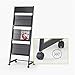 Standing Magazine Stand Rolling Floor Magazine Rack Portable Catalog Literature Rack 3 Pockets for Trade Booth Office Retail Store Office and Tradeshow Displa (Color : Black Size : 133x38x48